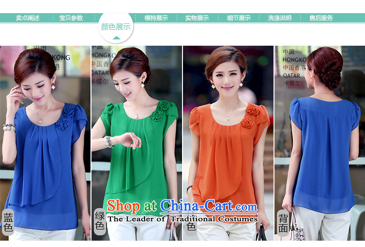 For people in the 2015 Summer Doi large older women's loose thick mm chiffon shirt short-sleeved T-shirt shirt female blue XXXL(145-160) picture, prices, brand platters! The elections are supplied in the national character of distribution, so action, buy now enjoy more preferential! As soon as possible.