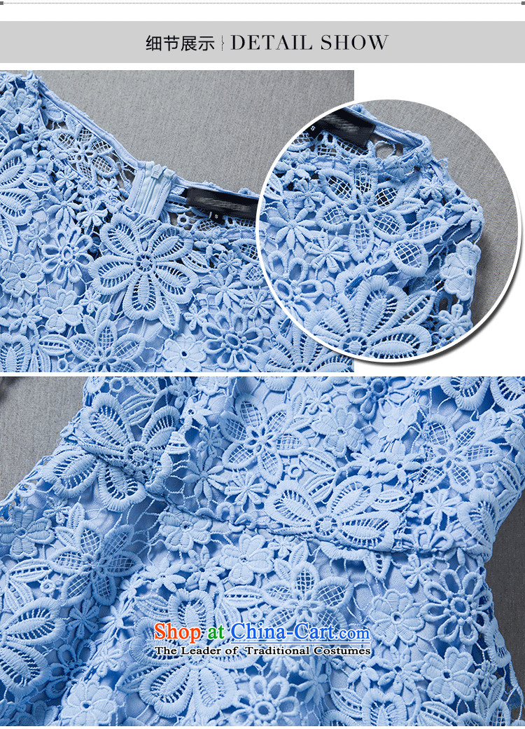 Yilisa extra women 2015 spring/summer load new European and American women spend hook engraving bon bon swing Sau San dresses J9909 light blue XXXL picture, prices, brand platters! The elections are supplied in the national character of distribution, so action, buy now enjoy more preferential! As soon as possible.