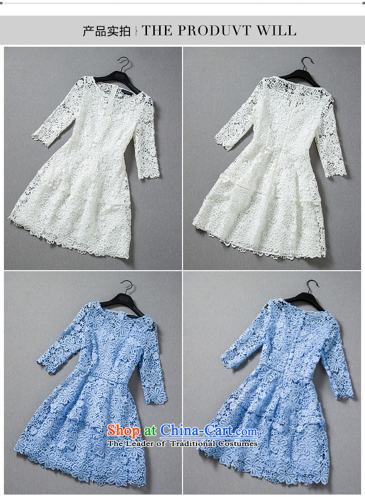 Yilisa extra women 2015 spring/summer load new European and American women spend hook engraving bon bon swing Sau San dresses J9909 light blue XXXL picture, prices, brand platters! The elections are supplied in the national character of distribution, so action, buy now enjoy more preferential! As soon as possible.