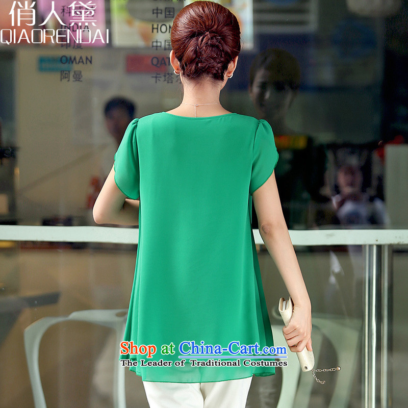 People are large Korean Diana Lady 2015t pension in thin long loose video) load chiffon moms who are female green M Doi (QIAORENDAI) , , , shopping on the Internet