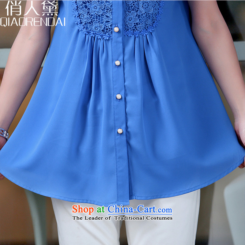 For the people by 2015 Summer Doi new middle-aged women chiffon Netherlands shirt, long, short-sleeved shirt with thick blue XXL, mmt to persons (QIAORENDAI DOI) , , , shopping on the Internet
