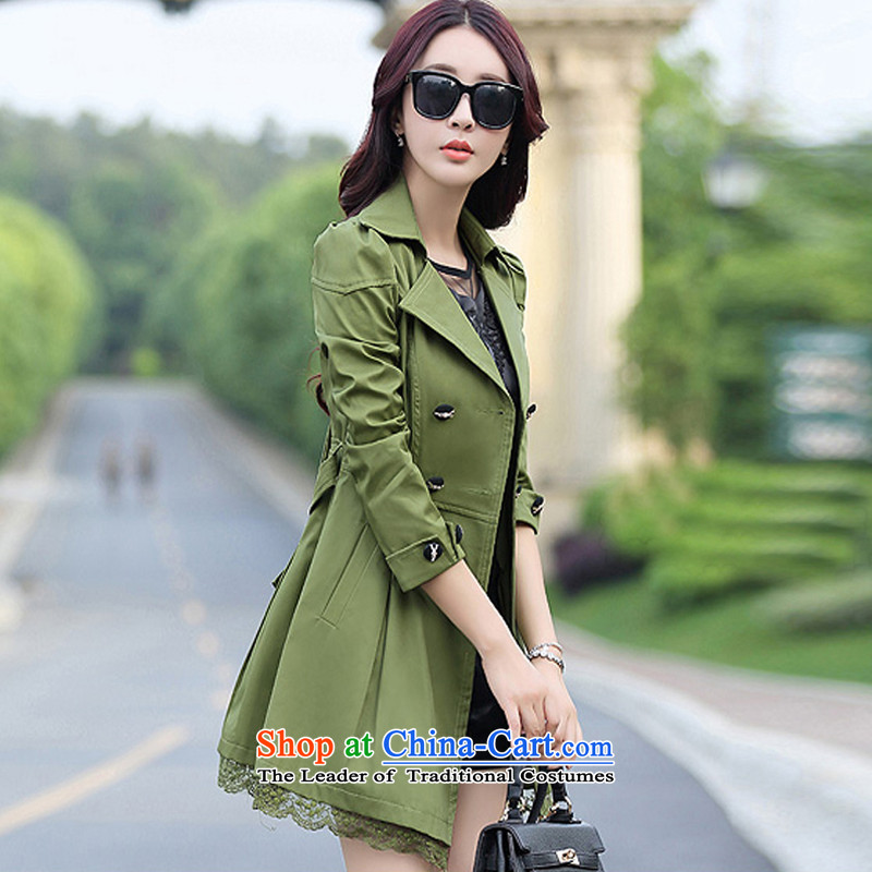 Tang Xin larger women fall new leisure lace outer coat 200 catties in long thick MM loose video thin female army green jacket /5011 4XL around 922.747 paragraphs 165-175 under Tang Xin , , , shopping on the Internet