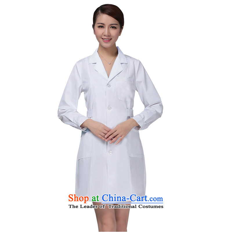 Ducept Nga winter white gowns thick long-sleeved male doctors serving women interns nurse uniform clothing pure white women pharmacies L