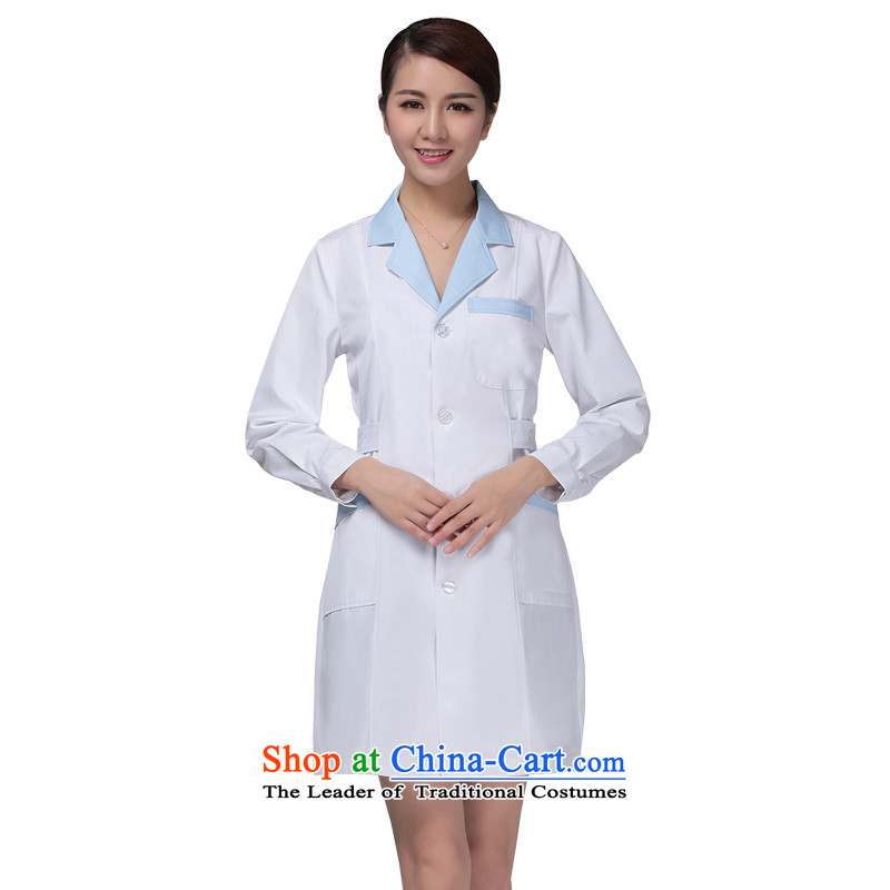 Ducept Nga winter white gowns thick long-sleeved male doctors serving women interns nurse uniform clothing pure white women pharmacies , L, Di Nga , , , shopping on the Internet