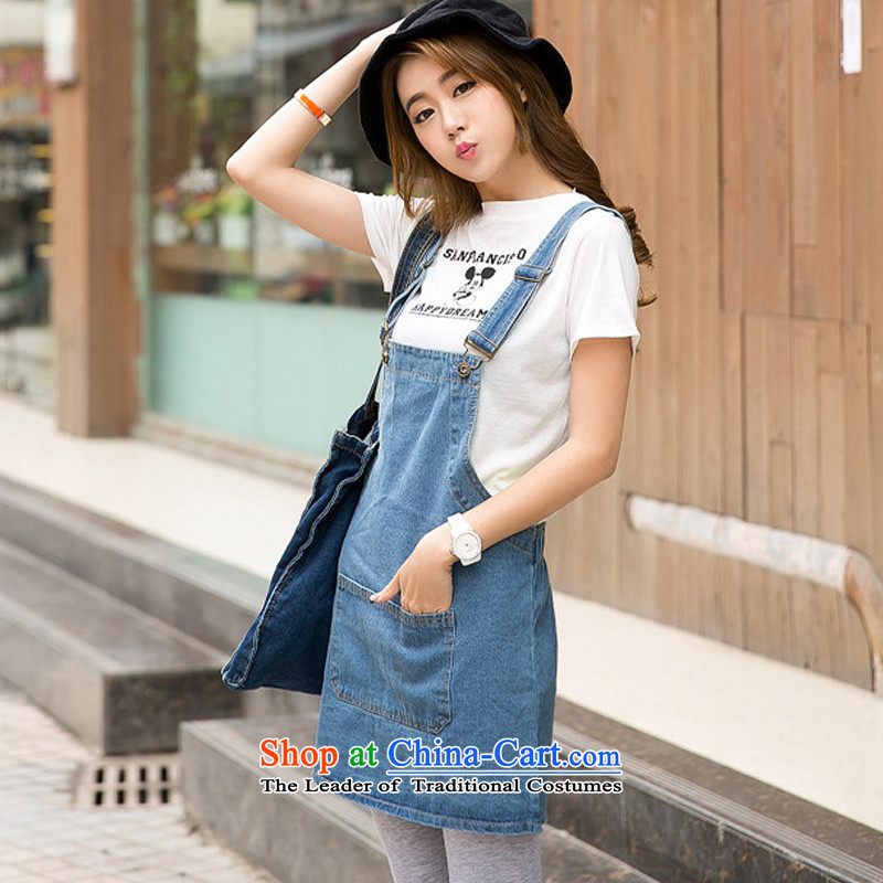 In accordance with the perfect summer 2015 new Korean thick MM loose video thin large cowboy strap skirt strap dresses female Y2140 light blue , L, in accordance with the perfect (yibofei) , , , shopping on the Internet