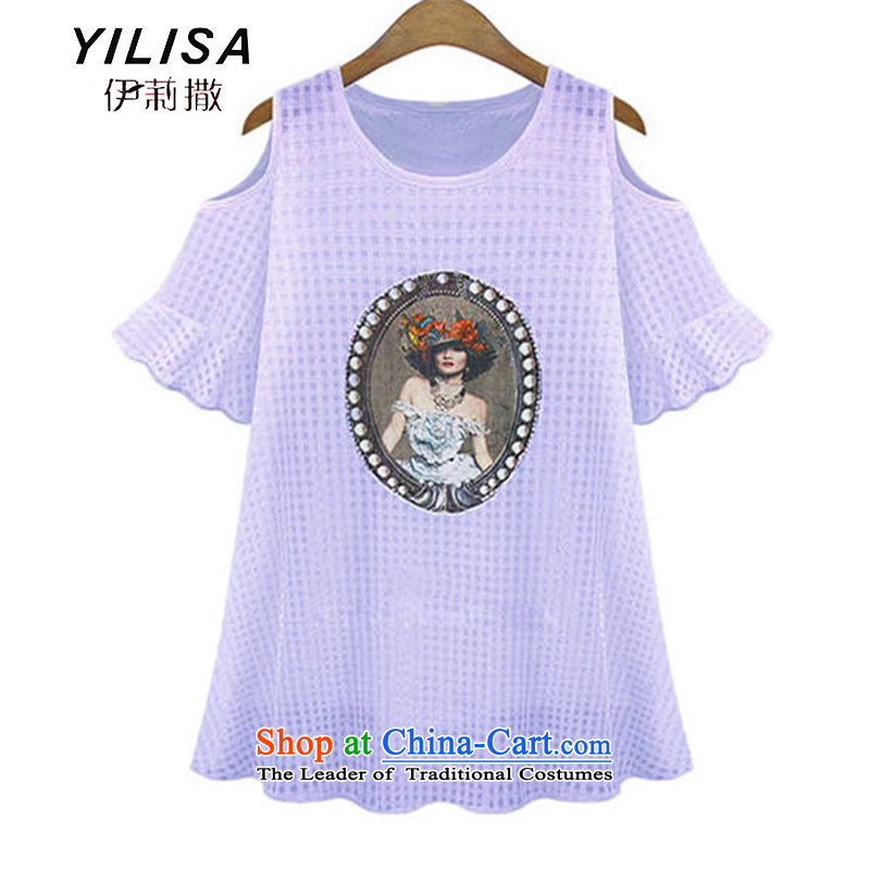 Large YILISA women's summer short sleeve loose bare shoulders a skirt thick mm soft yarn for summer the long white 4XL, K569 shirts, the Reine (YILISA sub-shopping on the Internet has been pressed.)