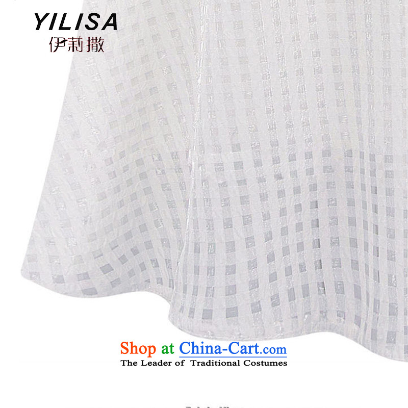 Large YILISA women's summer short sleeve loose bare shoulders a skirt thick mm soft yarn for summer the long white 4XL, K569 shirts, the Reine (YILISA sub-shopping on the Internet has been pressed.)