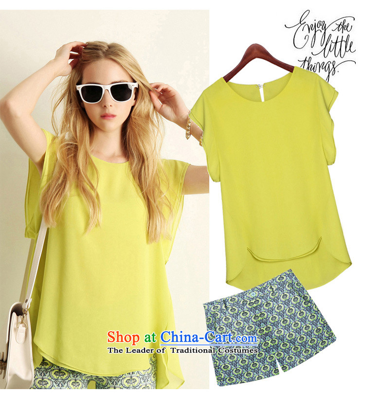 Large YILISA Women's Summer new bat sleeves shirt t-shirt and shorts, t-shirt kit fat mm summer casual shirt shorts kit K608 map color 4XL Photo, prices, brand platters! The elections are supplied in the national character of distribution, so action, buy now enjoy more preferential! As soon as possible.