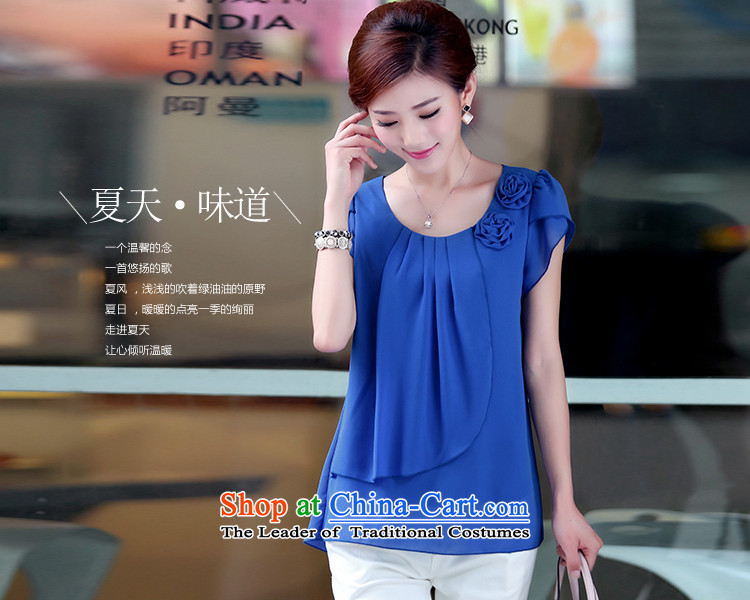 The thick mm2015 sin also larger women in older loose video thin short-sleeved T-shirt chiffon Netherlands shirt XL(120-135) Blue Photo, prices, brand platters! The elections are supplied in the national character of distribution, so action, buy now enjoy more preferential! As soon as possible.