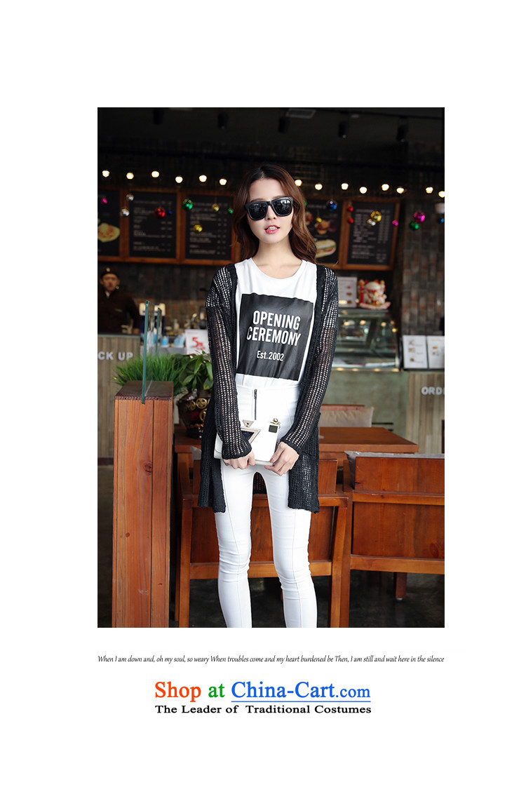 Spring 2015 new larger female Korean version of fat mm thin loose in the video long engraving knitted jackets cardigan female black XXL picture, prices, brand platters! The elections are supplied in the national character of distribution, so action, buy now enjoy more preferential! As soon as possible.