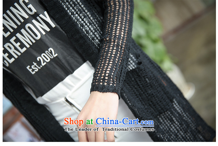Spring 2015 new larger female Korean version of fat mm thin loose in the video long engraving knitted jackets cardigan female black XXL picture, prices, brand platters! The elections are supplied in the national character of distribution, so action, buy now enjoy more preferential! As soon as possible.