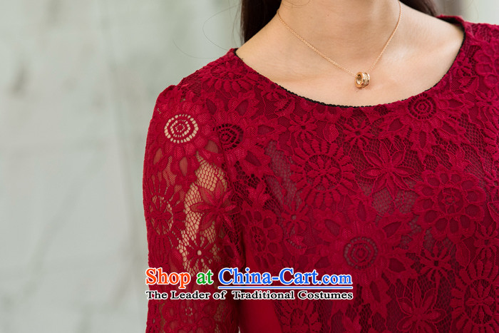 The new 2015 mm thick larger female round-neck collar long-sleeved sweater chiffon lace spring new shirt black L picture, prices, brand platters! The elections are supplied in the national character of distribution, so action, buy now enjoy more preferential! As soon as possible.