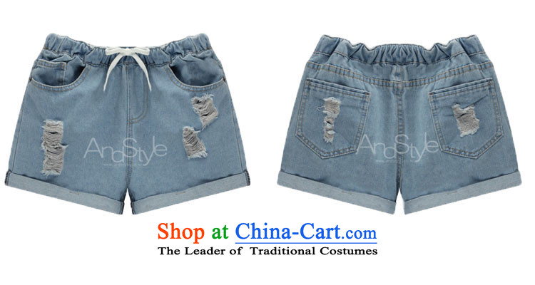 Large YILISA Women 2015 new summer short thick MM summer wear through the elastic waist leisure cowboy hot summer H6107 shorts female XXXXXL Blue Photo, prices, brand platters! The elections are supplied in the national character of distribution, so action, buy now enjoy more preferential! As soon as possible.