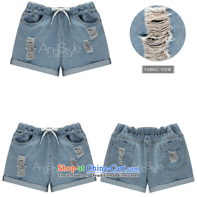 Large YILISA Women 2015 new summer short thick MM summer wear through the elastic waist leisure cowboy hot summer H6107 shorts female XXXXXL Blue Photo, prices, brand platters! The elections are supplied in the national character of distribution, so action, buy now enjoy more preferential! As soon as possible.