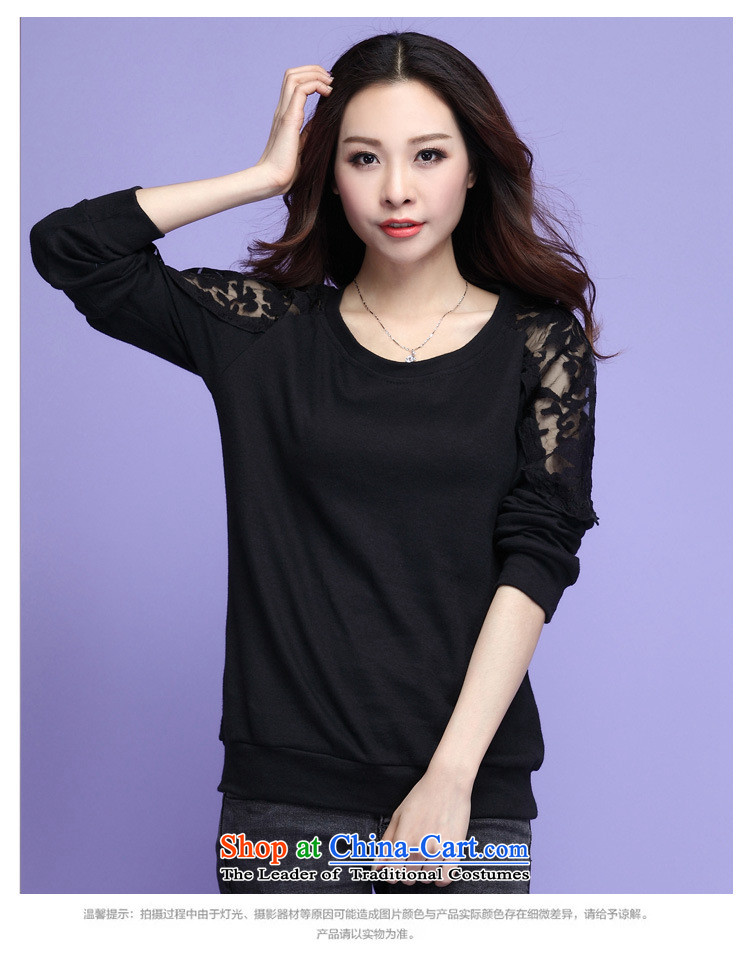 Xl women in the autumn of 2015, replacing the new fat mm wild lace knitted shirts thick sister Fashion Wear long-sleeved shirt with lace lady black T-shirt 3XL temperament 160-175 catty picture, prices, brand platters! The elections are supplied in the national character of distribution, so action, buy now enjoy more preferential! As soon as possible.