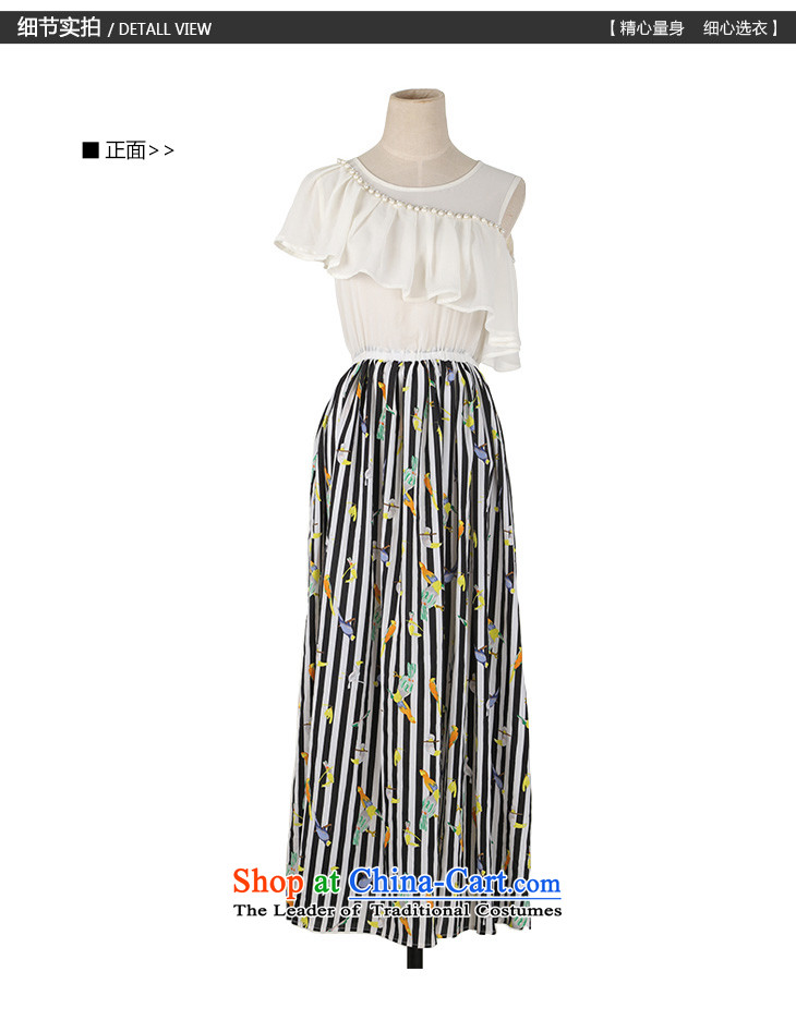 2015 XL female new foutune graphics build stamp chiffon long skirt thick mm sexy small single shoulder of leisure shade temperament suits skirts White M picture, prices, brand platters! The elections are supplied in the national character of distribution, so action, buy now enjoy more preferential! As soon as possible.