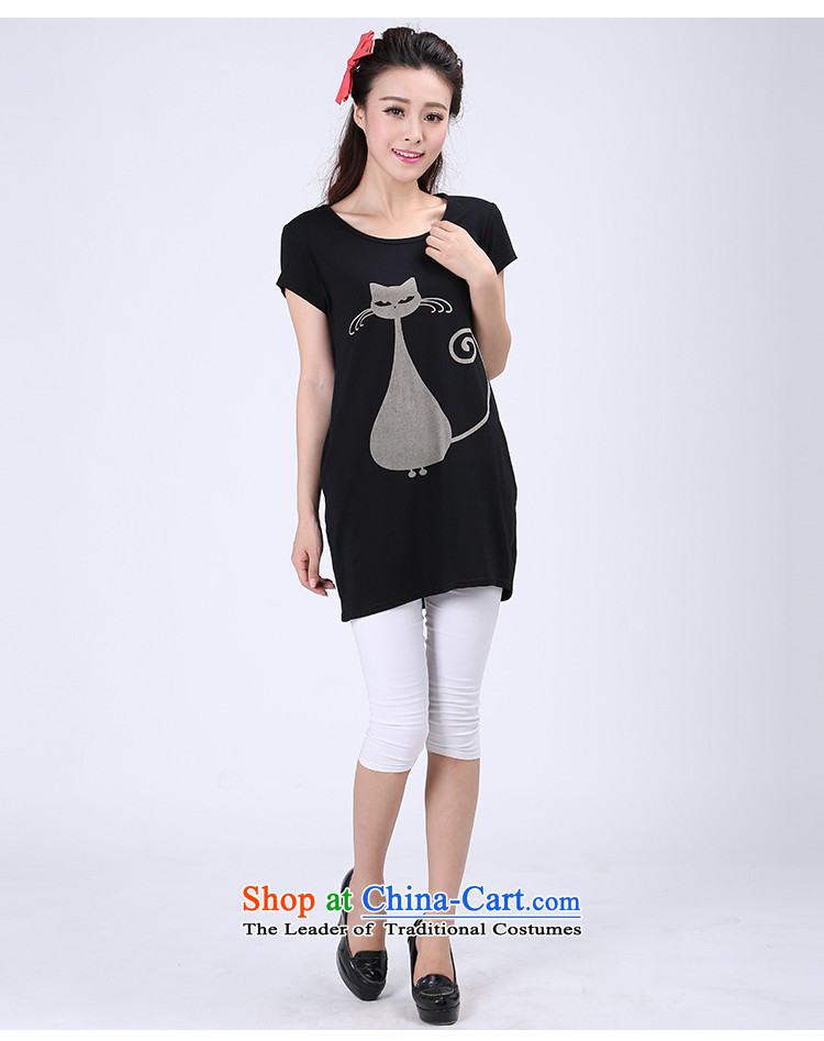Shani flower, thick sister larger women's expertise in the summer mm2015 graphics thin short-sleeved T-shirt shirt shirt T-shirt 1140 2XL Photo Black, prices, brand platters! The elections are supplied in the national character of distribution, so action, buy now enjoy more preferential! As soon as possible.