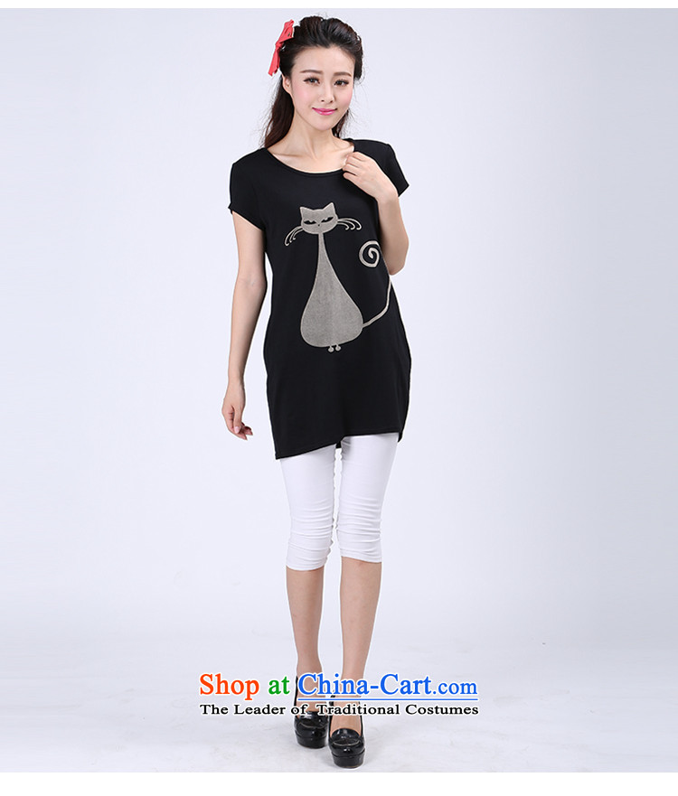 Shani flower, thick sister larger women's expertise in the summer mm2015 graphics thin short-sleeved T-shirt shirt shirt T-shirt 1140 2XL Photo Black, prices, brand platters! The elections are supplied in the national character of distribution, so action, buy now enjoy more preferential! As soon as possible.
