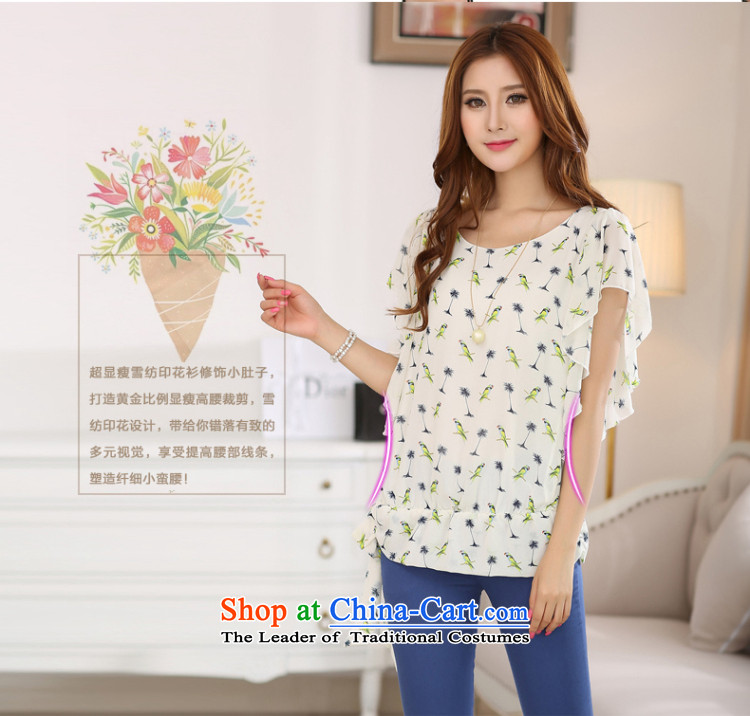 2015 summer morning to the new Korean to xl blouses thick mm Sau San video bat sleeves thin round-neck collar fresh stamp chiffon shirt T-shirt light green 5XL recommendations 180-200 catty picture, prices, brand platters! The elections are supplied in the national character of distribution, so action, buy now enjoy more preferential! As soon as possible.