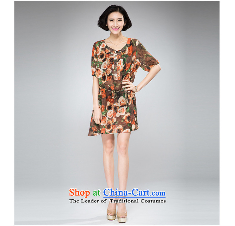 The Eternal Yuexiu Code women's summer dresses thick sister thick, Hin thin 2015 Summer new stylish mm thick iron drilling small V-neck rose stamp skirt orange XL Photo, prices, brand platters! The elections are supplied in the national character of distribution, so action, buy now enjoy more preferential! As soon as possible.
