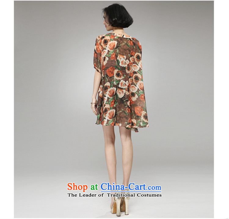 The Eternal Yuexiu Code women's summer dresses thick sister thick, Hin thin 2015 Summer new stylish mm thick iron drilling small V-neck rose stamp skirt orange XL Photo, prices, brand platters! The elections are supplied in the national character of distribution, so action, buy now enjoy more preferential! As soon as possible.