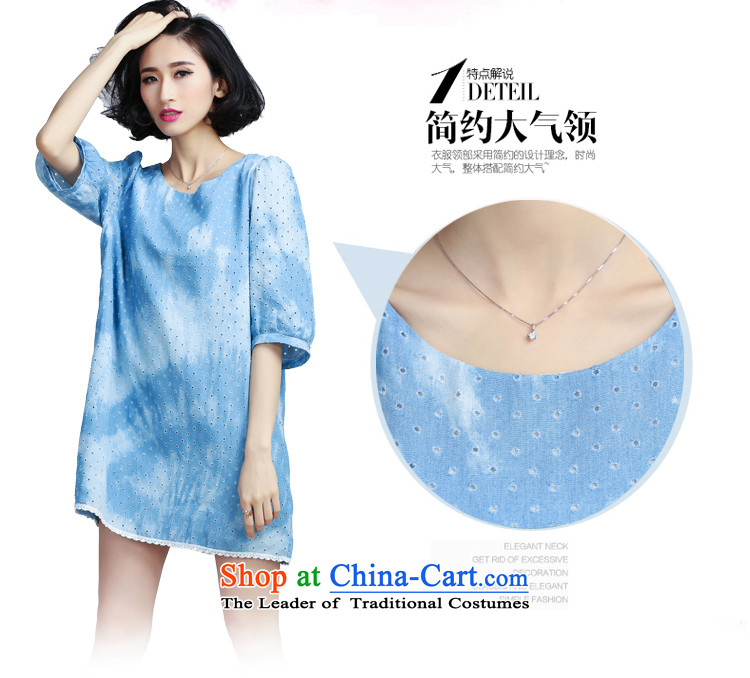 Stauffen new larger female wash denim engraving bubble cuff video thin dresses 8138 teal XL Photo, prices, brand platters! The elections are supplied in the national character of distribution, so action, buy now enjoy more preferential! As soon as possible.