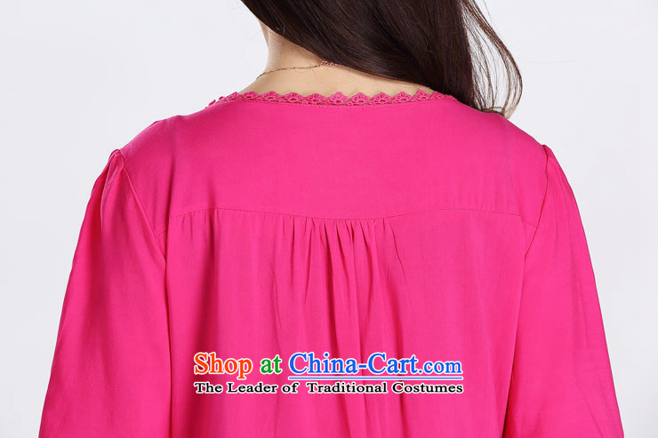 The sea route to spend the  New Year 2015 antique porcelain embroidery pure cotton summer short-sleeved girls relaxd clothes for larger 5F1073 shirts in red 3XL picture, prices, brand platters! The elections are supplied in the national character of distribution, so action, buy now enjoy more preferential! As soon as possible.