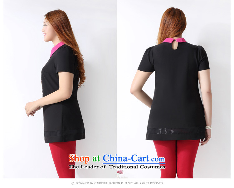 Picking taho xl women 2015 Spring/Summer new Korean version of Fat MM dolls collar parrot map graphics in thin long short-sleeved T-shirt A3732 female black 2XL Photo, prices, brand platters! The elections are supplied in the national character of distribution, so action, buy now enjoy more preferential! As soon as possible.