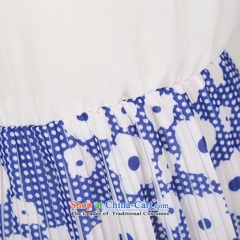 C.o.d. Package Mail mm thick snow woven dresses 2015 Summer fresh sweet stamp puzzle color short skirts XL Graphics thin OL gauze skirt blue L about 110-120, land is of Yi , , , shopping on the Internet