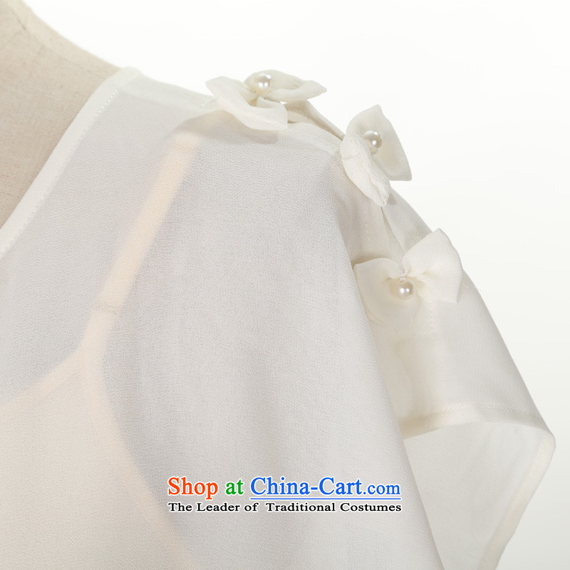 C.o.d. package mail us of thick npc long skirt 2015 new summer fresh two kits chiffon dresses streaks stamp short-sleeved shirts White M female approximately 90-110, land is of Yi , , , shopping on the Internet
