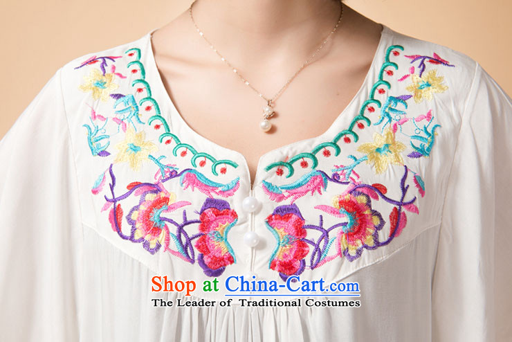 The sea route to spend an idyllic small fresh color embroidery PURE COTTON SHORT SLEEVE loose 2015 Summer new women's clothes for larger shirt 5H1073 White 2XL Photo, prices, brand platters! The elections are supplied in the national character of distribution, so action, buy now enjoy more preferential! As soon as possible.