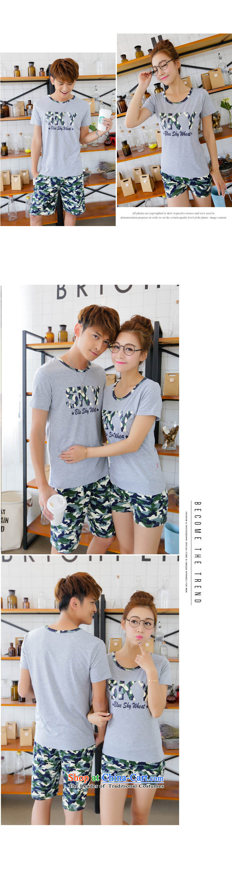 Maximum number of ladies wild real concept Sleek and versatile large summer new couple short-sleeved T-shirt kit Korean couples camouflage shorts Sau San Taliban Services 632 gray XXL picture, prices, brand platters! The elections are supplied in the national character of distribution, so action, buy now enjoy more preferential! As soon as possible.