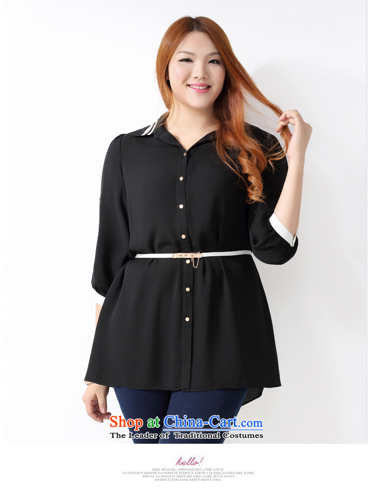 Picking taho xl women 2015 Spring/Summer new smart casual MM thick stitching loose video in the thin long short-sleeved shirt A3661 female black 2XL Photo, prices, brand platters! The elections are supplied in the national character of distribution, so action, buy now enjoy more preferential! As soon as possible.
