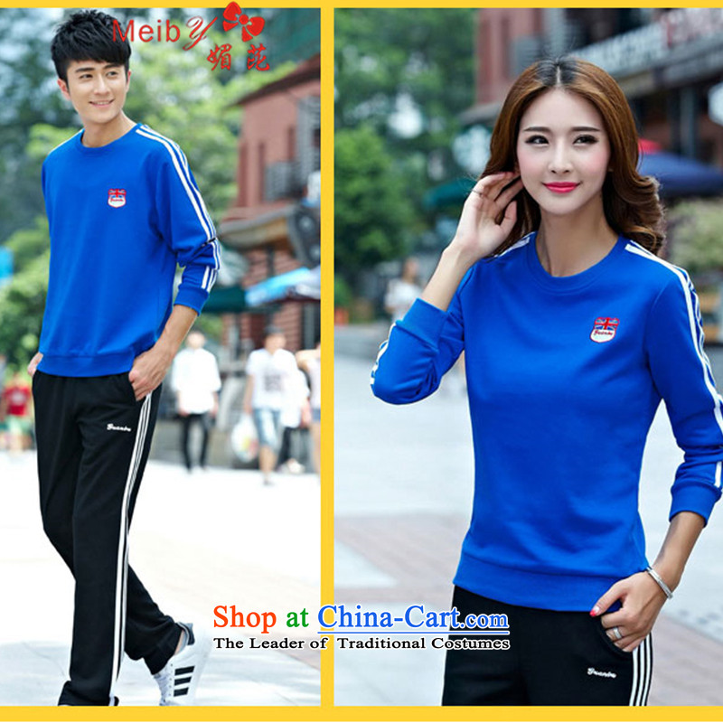 Meiby of couples package for larger men and women and men in uniform, T-shirt with round collar Leisure Package fall under article 3 of the new forward slash sweater couples with 8826 color of blue XXXL, (meiby) , , , shopping on the Internet