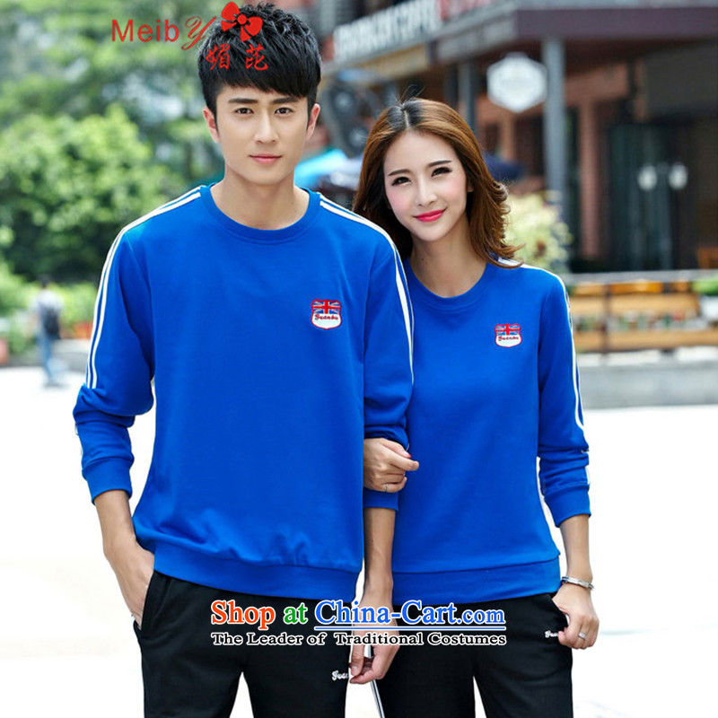 Meiby of couples package for larger men and women and men in uniform, T-shirt with round collar Leisure Package fall under article 3 of the new forward slash sweater couples with 8826 color of blue XXXL, (meiby) , , , shopping on the Internet