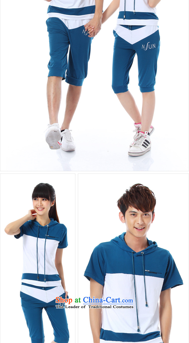 Large meiby female wild summer new couples with Korean Sports and leisure with cap of the sportswear stitching knocked color wild 6730 Blue XL Photo, prices, brand platters! The elections are supplied in the national character of distribution, so action, buy now enjoy more preferential! As soon as possible.