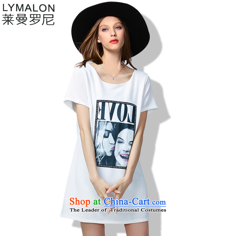 The lymalon lehmann thick, Hin thin 2015 Summer new large wild women to loose short-sleeved dresses 60713 White XL, Sulaiman Ronnie (LYMALON) , , , shopping on the Internet