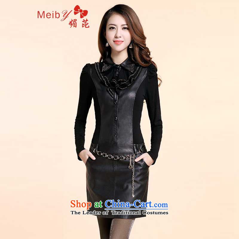 Maximum number of ladies wild 2013 Autumn New) Korean Sau San pu. Long-sleeved skin and package skirt dresses women (sent waistband )8335 Black M of (meiby) , , , shopping on the Internet