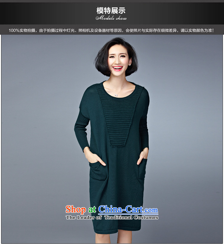 Yuan slot in the 2015 Fall/Winter Collections new Korean version of large numbers of ladies relaxd Sau San Video Plus thin long in thick wool sweater, forming the dress code are dark green YD110  100 to 200 catties can penetrate picture, prices, brand platters! The elections are supplied in the national character of distribution, so action, buy now enjoy more preferential! As soon as possible.