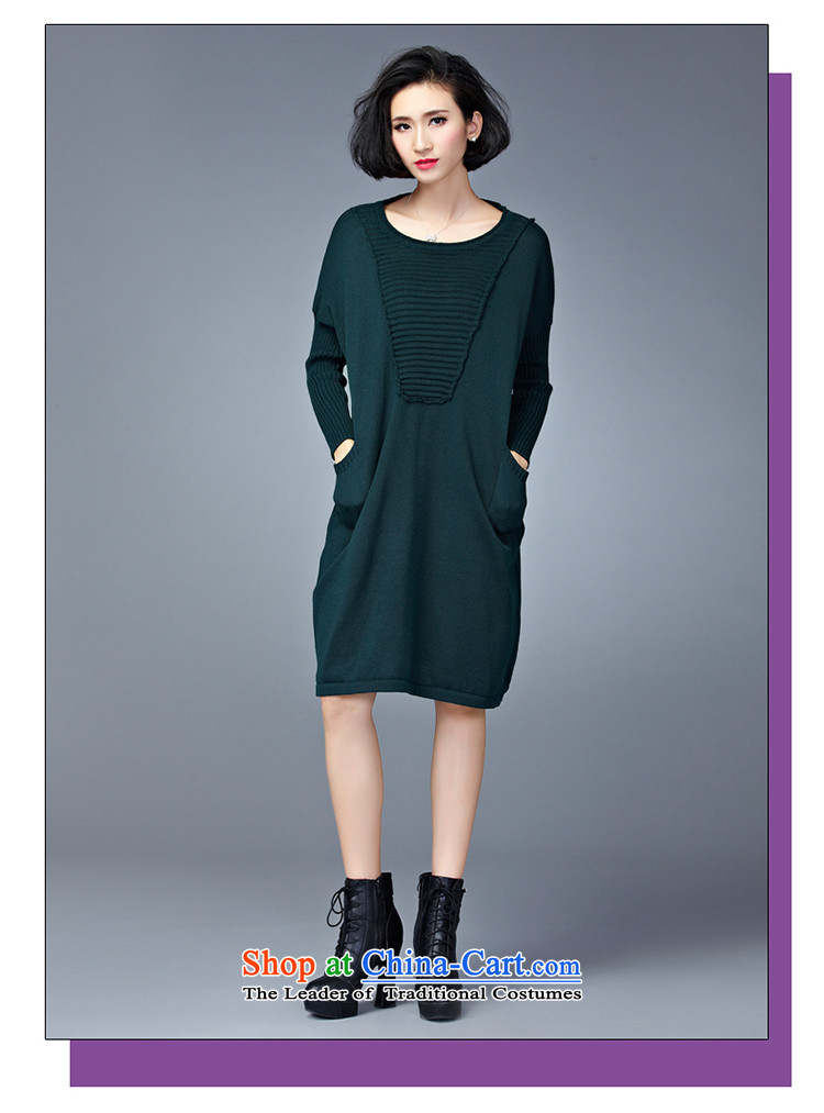 Yuan slot in the 2015 Fall/Winter Collections new Korean version of large numbers of ladies relaxd Sau San Video Plus thin long in thick wool sweater, forming the dress code are dark green YD110  100 to 200 catties can penetrate picture, prices, brand platters! The elections are supplied in the national character of distribution, so action, buy now enjoy more preferential! As soon as possible.