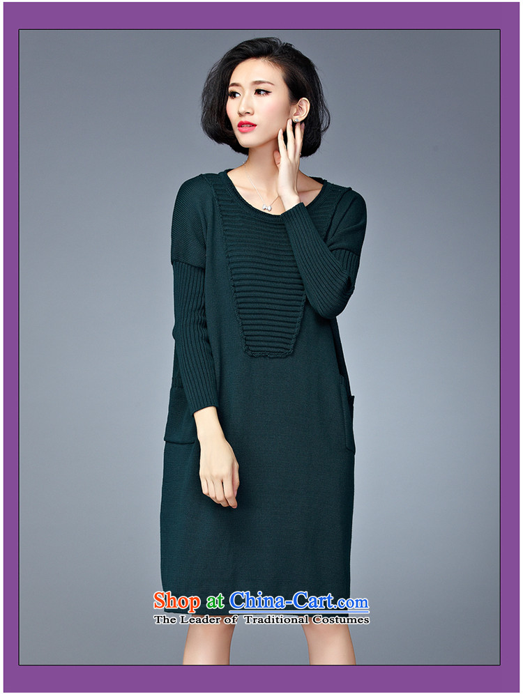 Yuan slot in the 2015 Fall/Winter Collections new Korean version of large numbers of ladies relaxd Sau San Video Plus thin long in thick wool sweater, forming the dress code are dark green YD110  100 to 200 catties can penetrate picture, prices, brand platters! The elections are supplied in the national character of distribution, so action, buy now enjoy more preferential! As soon as possible.