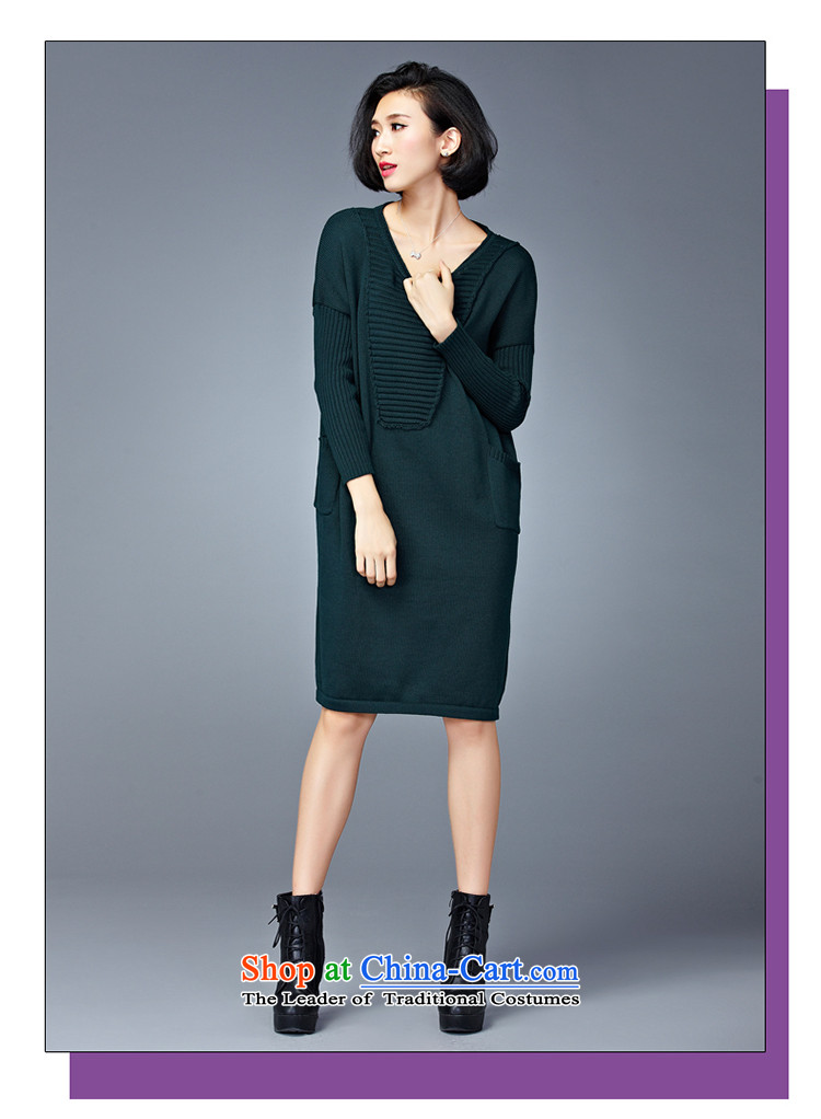 Yuan slot in the 2015 Fall/Winter Collections new Korean version of large numbers of ladies relaxd Sau San Video Plus thin long in thick wool sweater, forming the dress code are dark green YD110  100 to 200 catties can penetrate picture, prices, brand platters! The elections are supplied in the national character of distribution, so action, buy now enjoy more preferential! As soon as possible.
