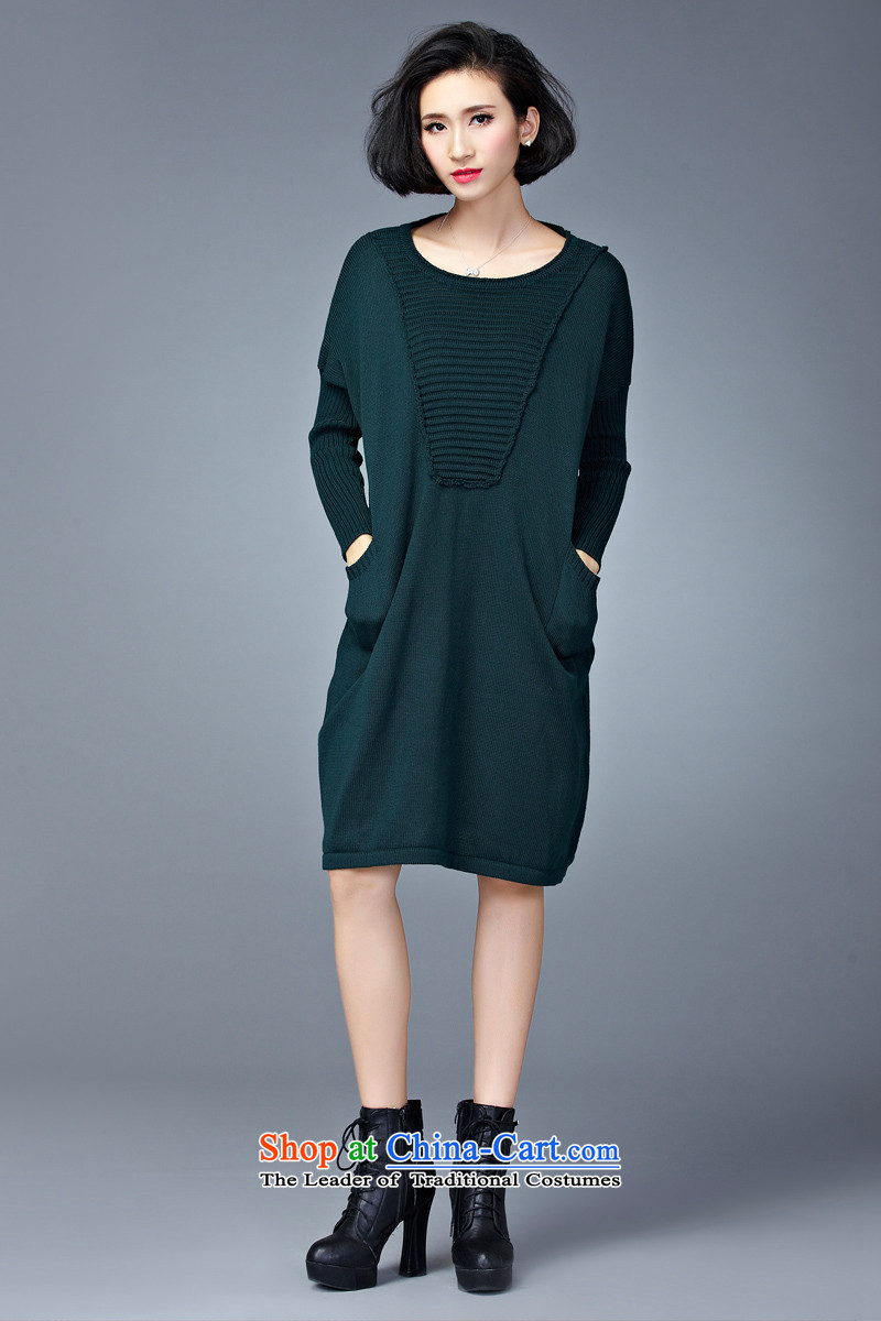 Yuan slot in the 2015 Fall/Winter Collections new Korean version of large numbers of ladies relaxd Sau San Video Plus thin long in thick wool sweater, forming the dress code are dark green YD110  100 to 200 catties can penetrate picture, prices, brand platters! The elections are supplied in the national character of distribution, so action, buy now enjoy more preferential! As soon as possible.