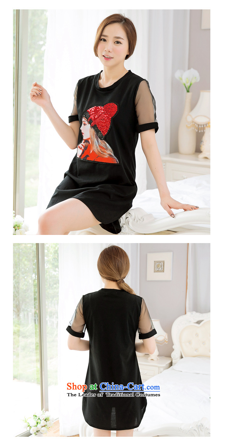 2015 Summer Zz&ff new MM thick Korean version long skirt short-sleeved gauze thin black skirt XXXXL video picture, prices, brand platters! The elections are supplied in the national character of distribution, so action, buy now enjoy more preferential! As soon as possible.