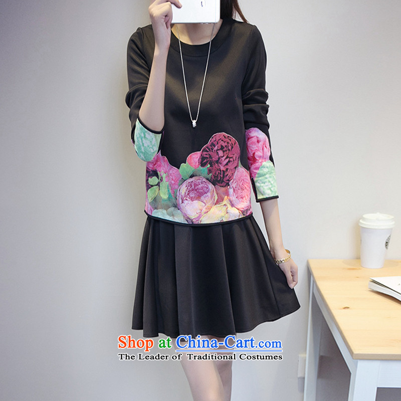 The first declared as thick mm to increase women's code during the spring and autumn new Korean video thin two T-shirts shirt + upper body 7344/ skirt around 922.747 paras. 135-145 2XL black, purple long declared shopping on the Internet has been pressed.
