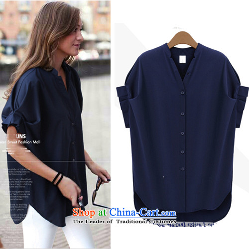 To increase the number YILISA Women 2015 Summer bat sleeves shirt thick mm summer new short-sleeved shirt with a very casual clothes K605 dark blue XL Photo, prices, brand platters! The elections are supplied in the national character of distribution, so action, buy now enjoy more preferential! As soon as possible.