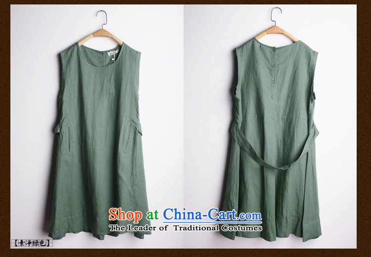 Large meiby female wild 2014 Summer new arts sum female cotton linen large relaxd linen vest sleeveless dresses spot of net green linen 960 M picture quality, price, brand platters! The elections are supplied in the national character of distribution, so action, buy now enjoy more preferential! As soon as possible.