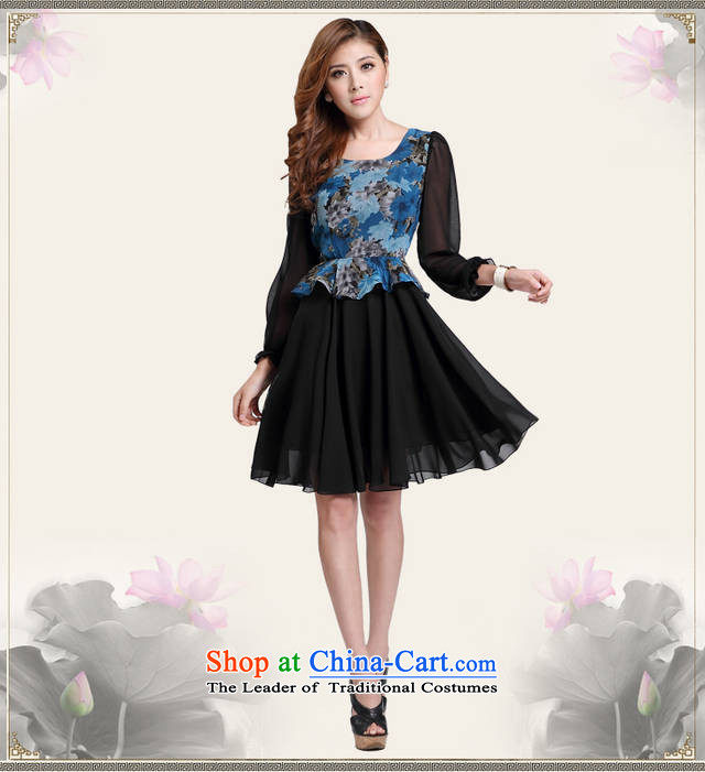 Large meiby female wild stylish large wild autumn new long-sleeved Pullover large floral dresses OL Couture fashion color picture M pictures 1160, prices, brand platters! The elections are supplied in the national character of distribution, so action, buy now enjoy more preferential! As soon as possible.