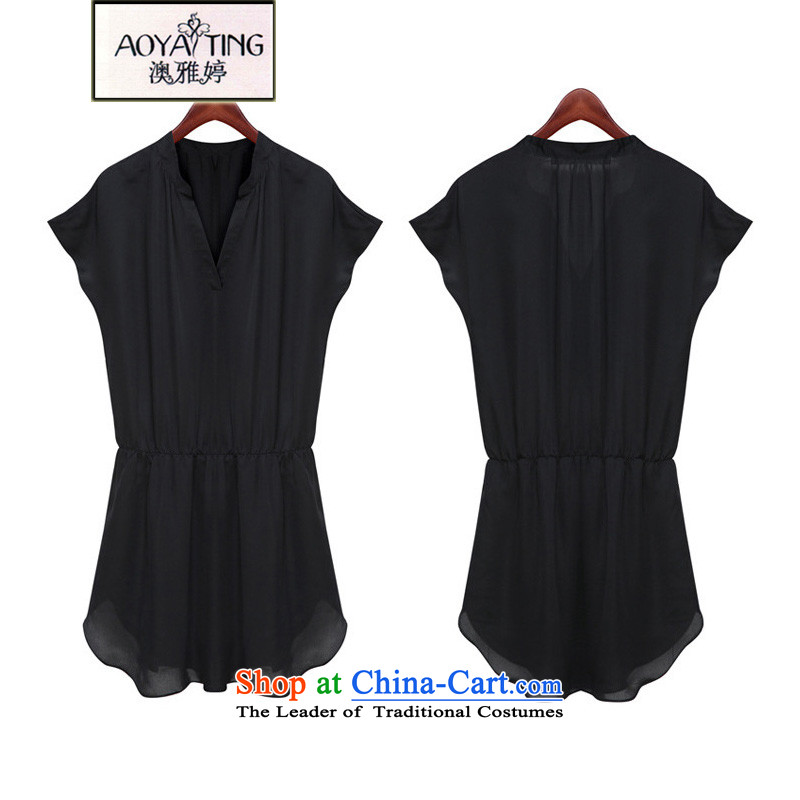 O Ya-ting 2015 new to increase women's code mmv thick collar short-sleeve T-shirt 7 chiffon trouser press kit summer black two kits 175-200 5XL recommends that you, O Jacob aoyating Ting () , , , shopping on the Internet