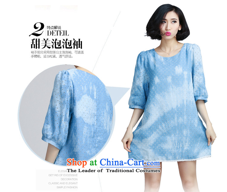 Thousands of fat XL COGA Women 2015 Summer Korean version of the new lace stitching graphics thin, forming the skirt thick MM short-sleeved cowboy relaxd dress Seo failed light blue jeans XXL picture, prices, brand platters! The elections are supplied in the national character of distribution, so action, buy now enjoy more preferential! As soon as possible.